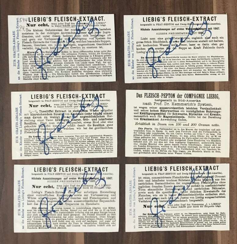 Liebig Bilder 6 Stück Schätze des Meeres Serie Nr 544 Sammelbilder