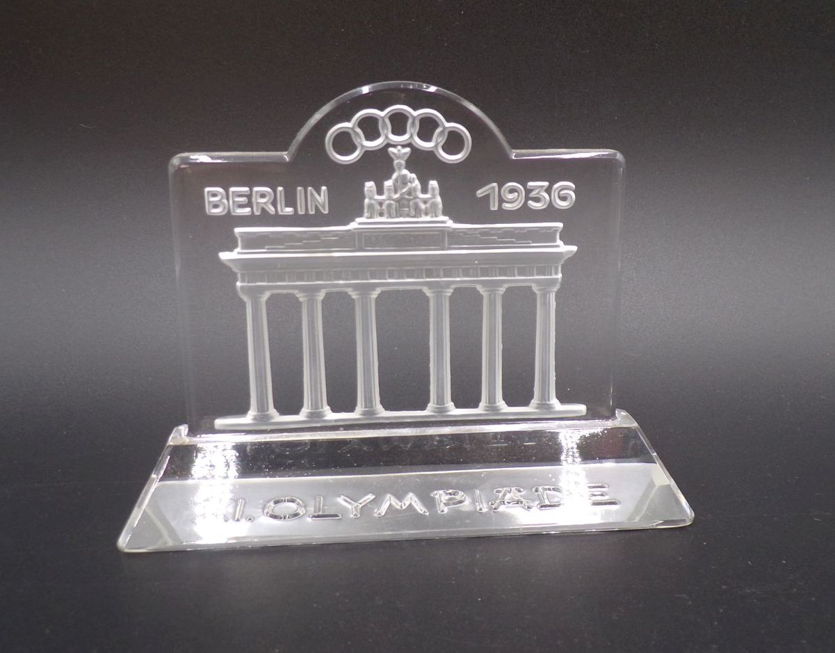 Berlin 1936 Briefbeschwerer paperweight XI. Olympiade Kristall Andenken 