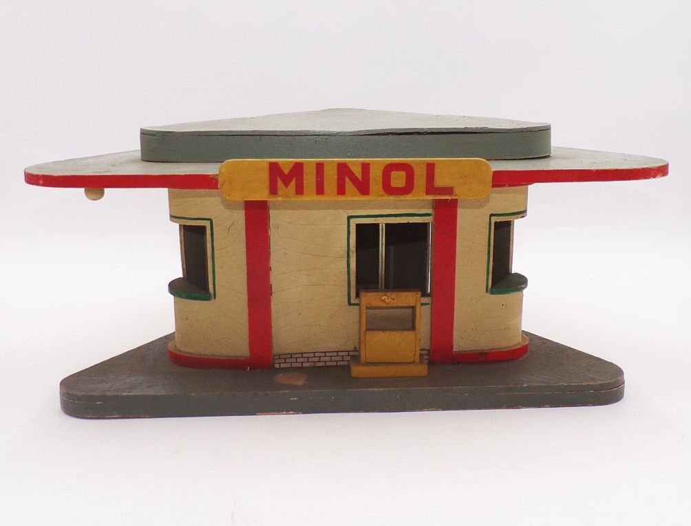 Alte Minol Tankstelle aus Holz 1960er 