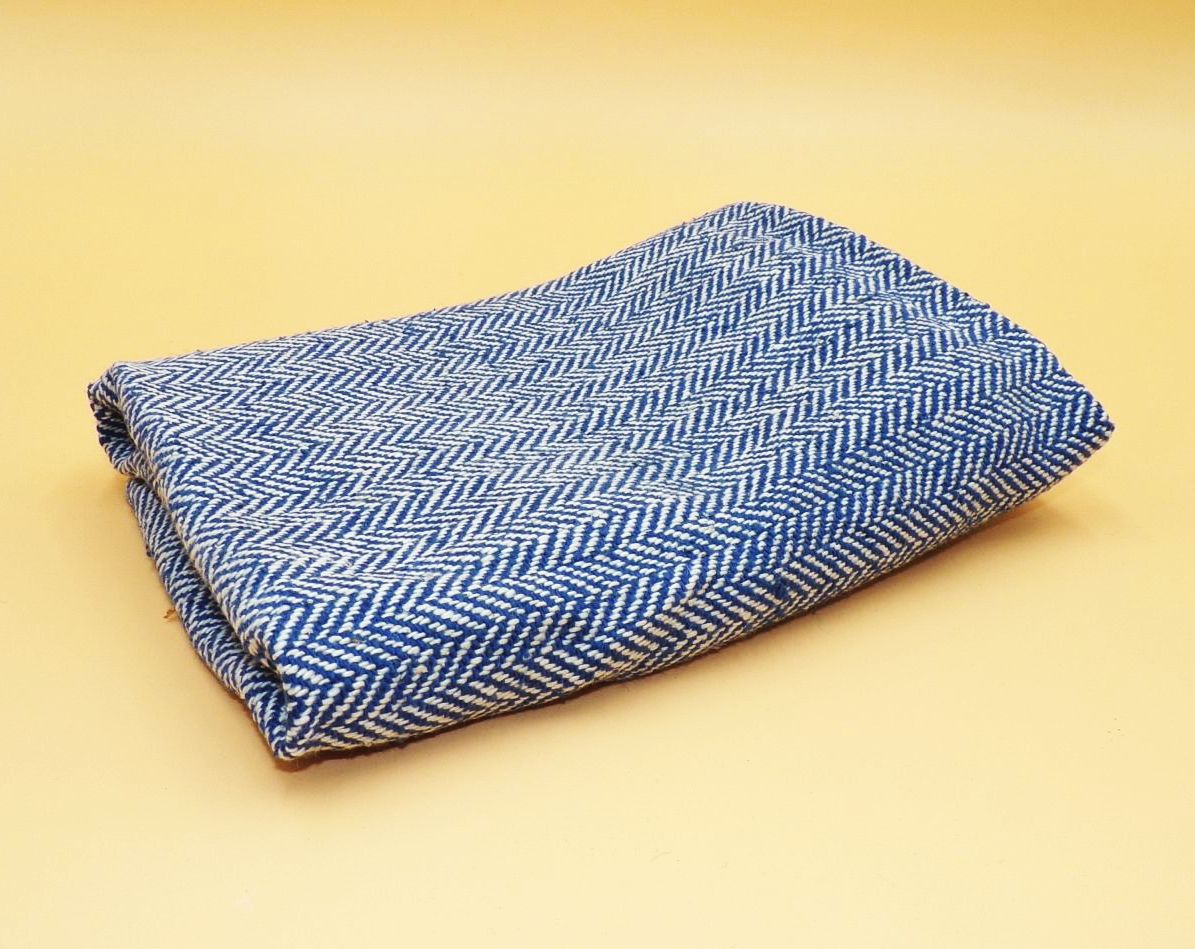 Altes Handtuch Grubentuch blau weiss DDR Werkstatt Tuch Retro Vintage