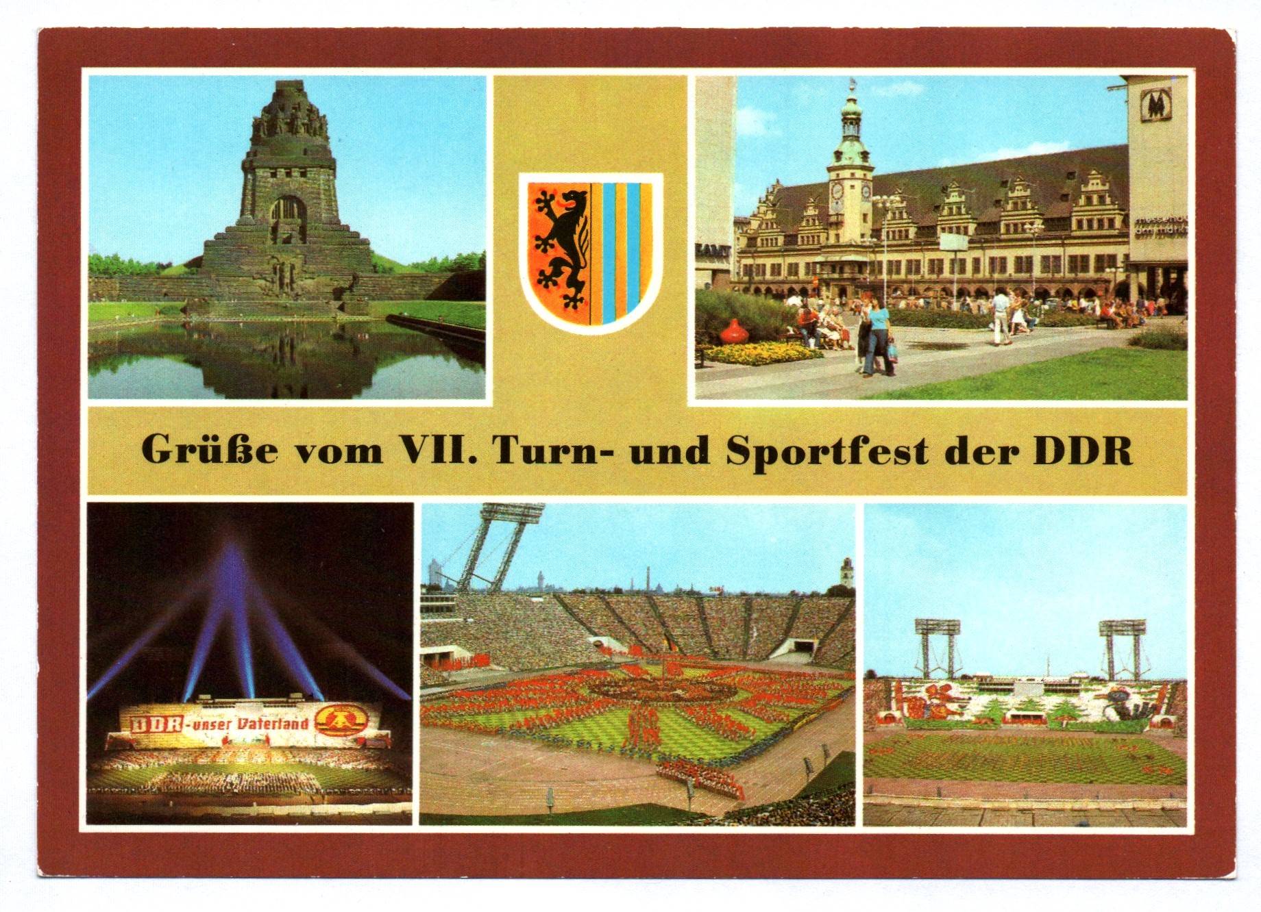 Ak Grüße vom VII Turn und Sportfest der DDR 1983 Leipzig Ak Grüße vom VII Turn und Sportfest der DDR 1983 Leipzig