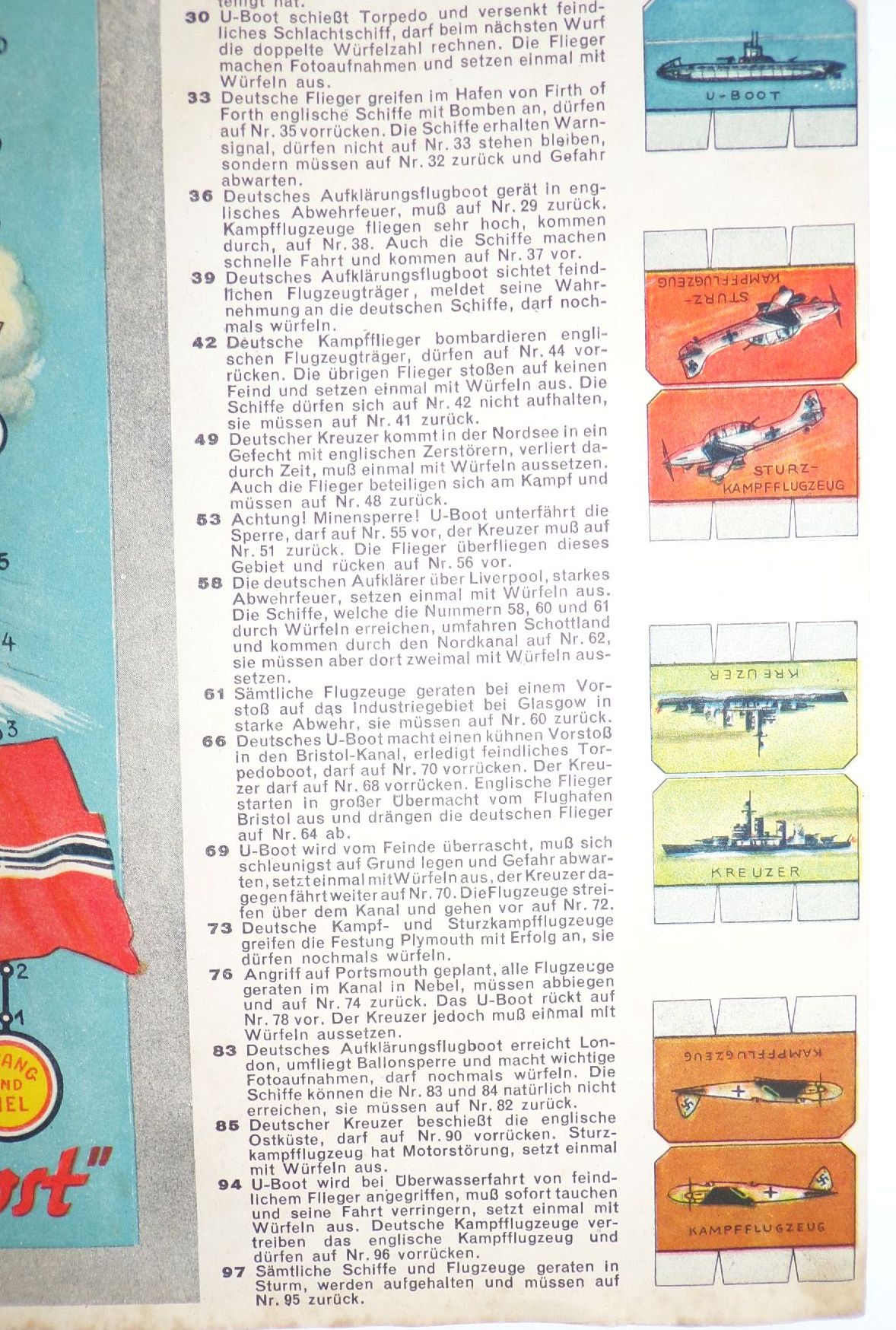 Wir fahren und fliegen gegen Engeland 2 Wk Brettspiel Kriegsspiel mit Figuren selten