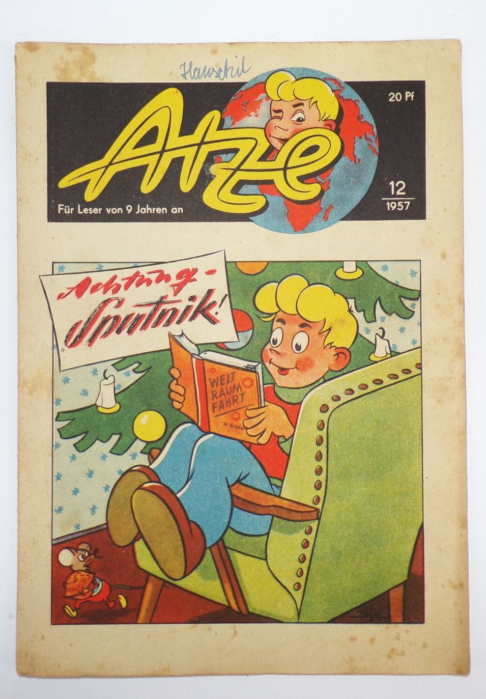 Atze Achtung Sputnik Nr 12 von 1957 DDR Kinderzeitung