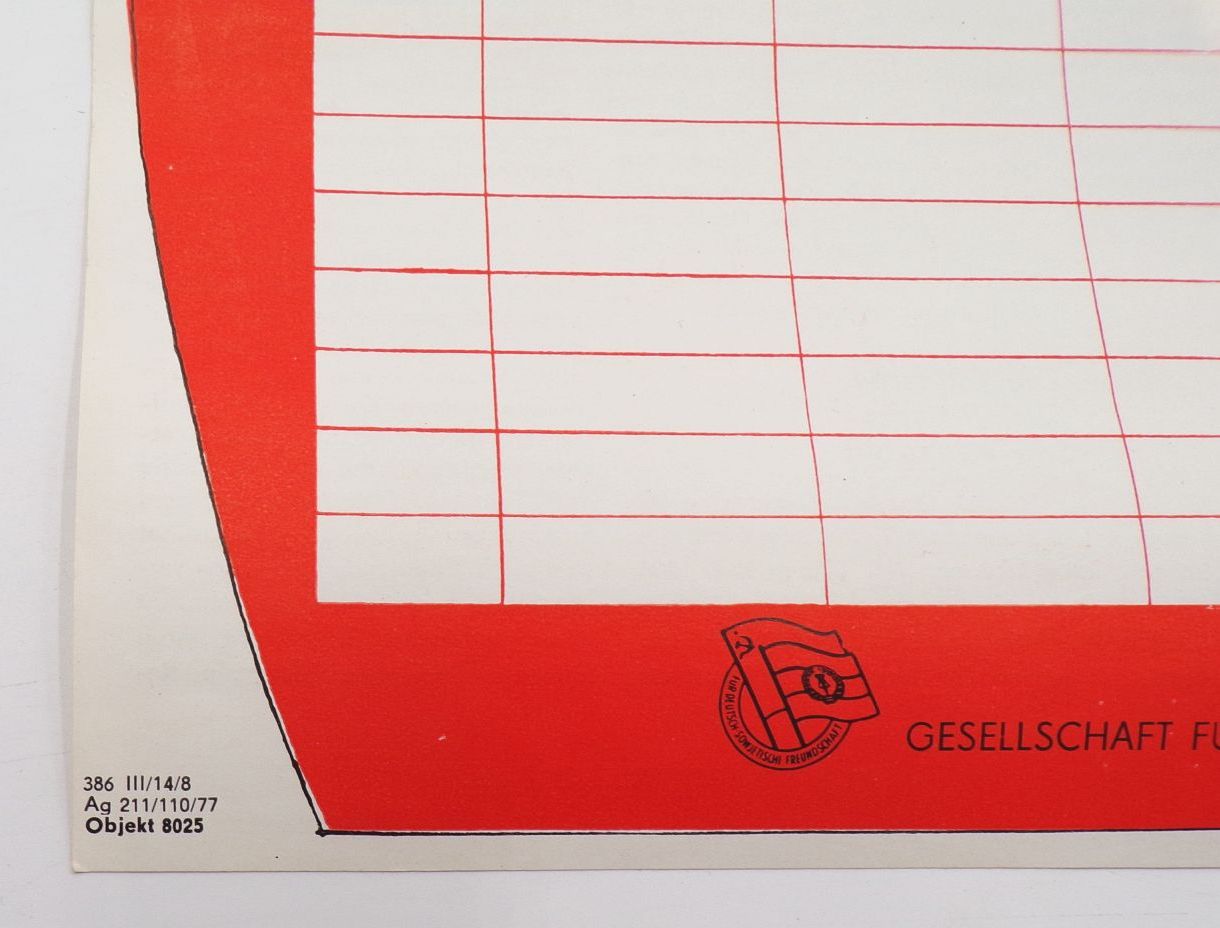 Stundenplan Schulplan Gesellschaft für deutsch sowjetische Freundschaft 1977 Stundenplan Schulplan Gesellschaft für deutsch sowjetische Freundschaft 1977