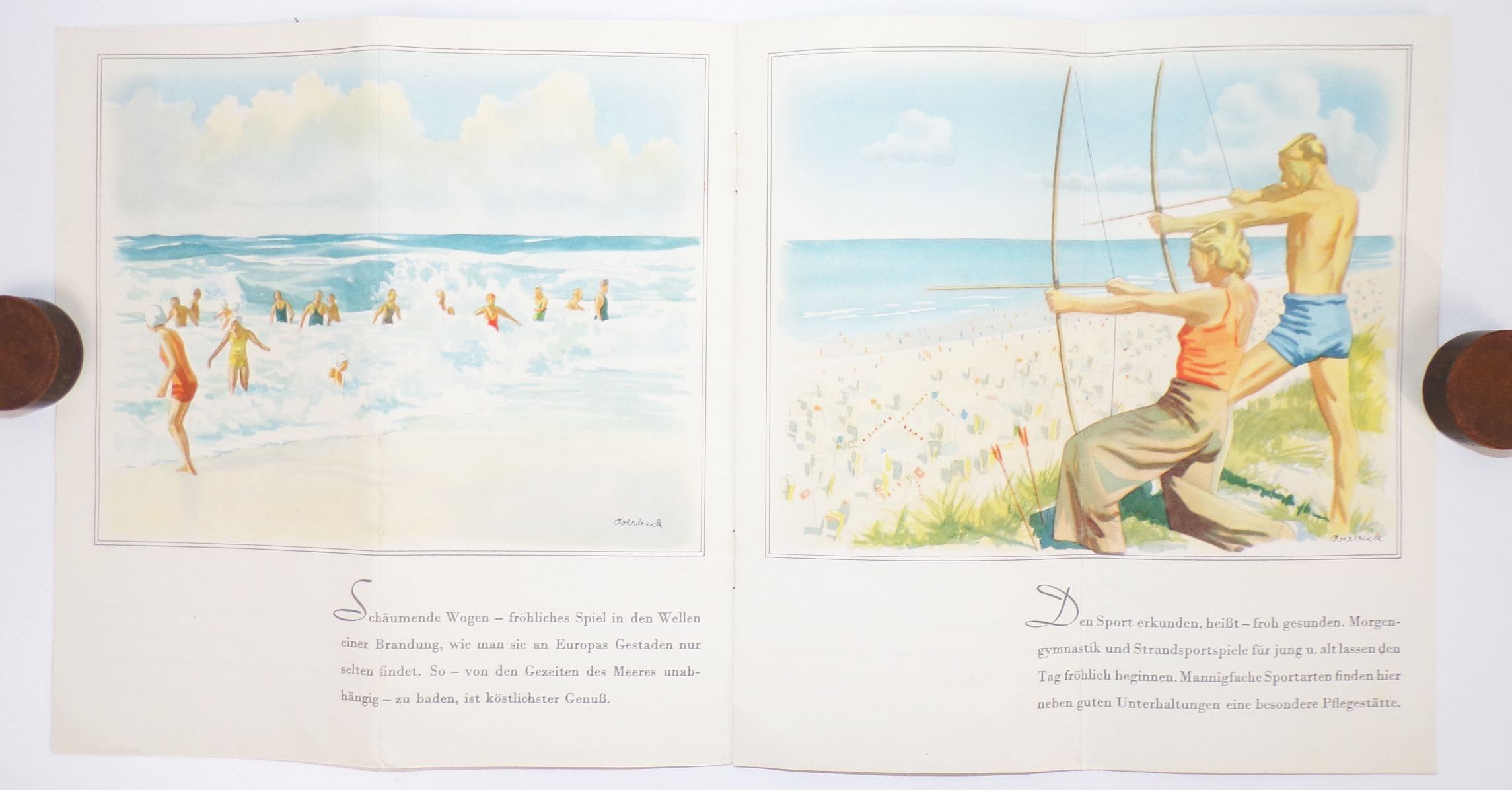 Westerland Sylt Prospekt 1939 mit Stadtplan Kurtaxe 