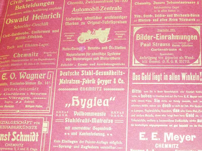 Chemnitz Bilderbogen Mappe Reklame Zeitungsausschnitte