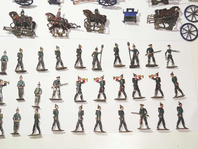 Alte Zinnfiguren sächsisches Feldartillerie Regiment 12 Reiter Kanonen