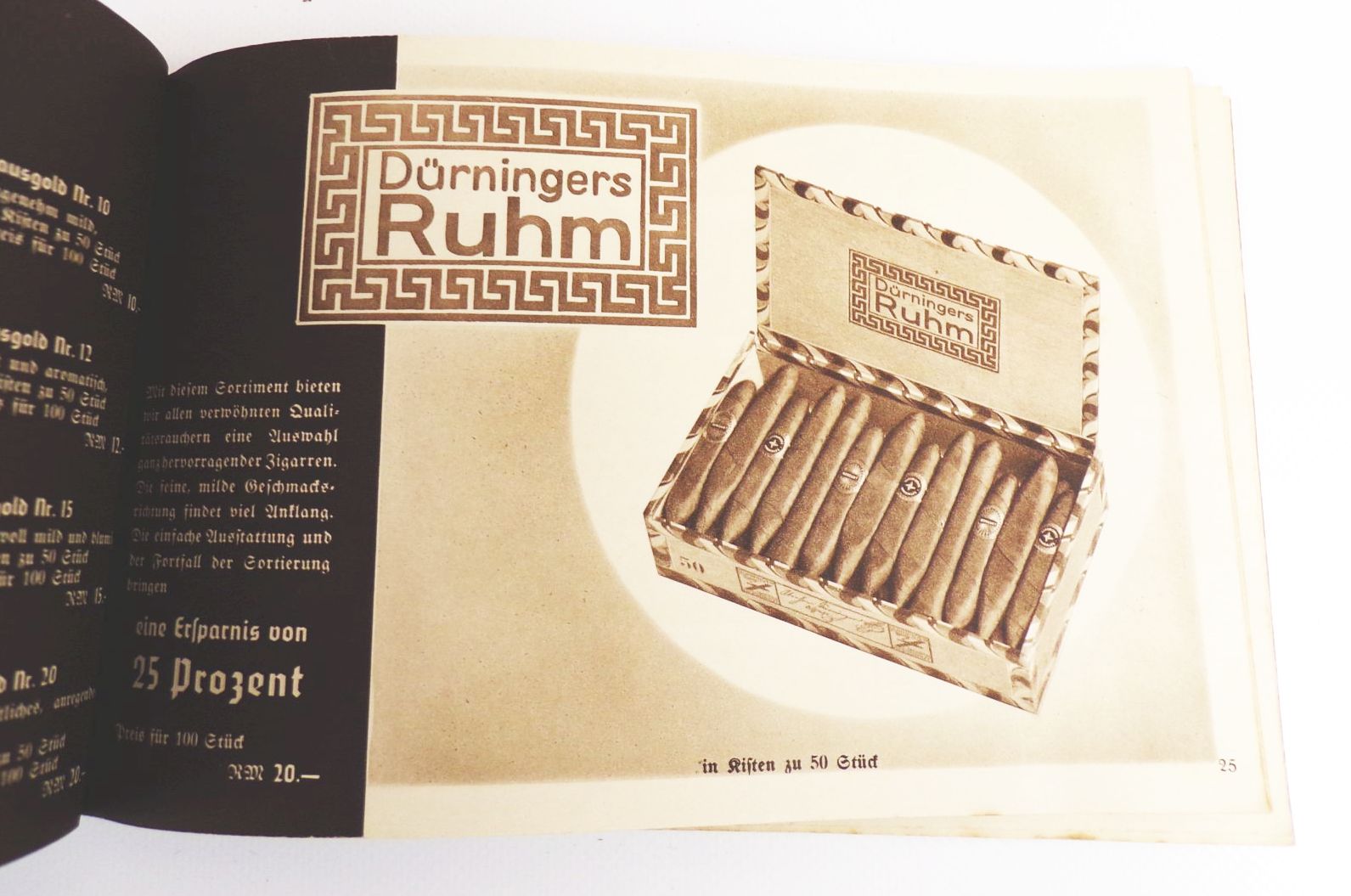 Katalog Dürninger Herrnhut Zigarren 1935 