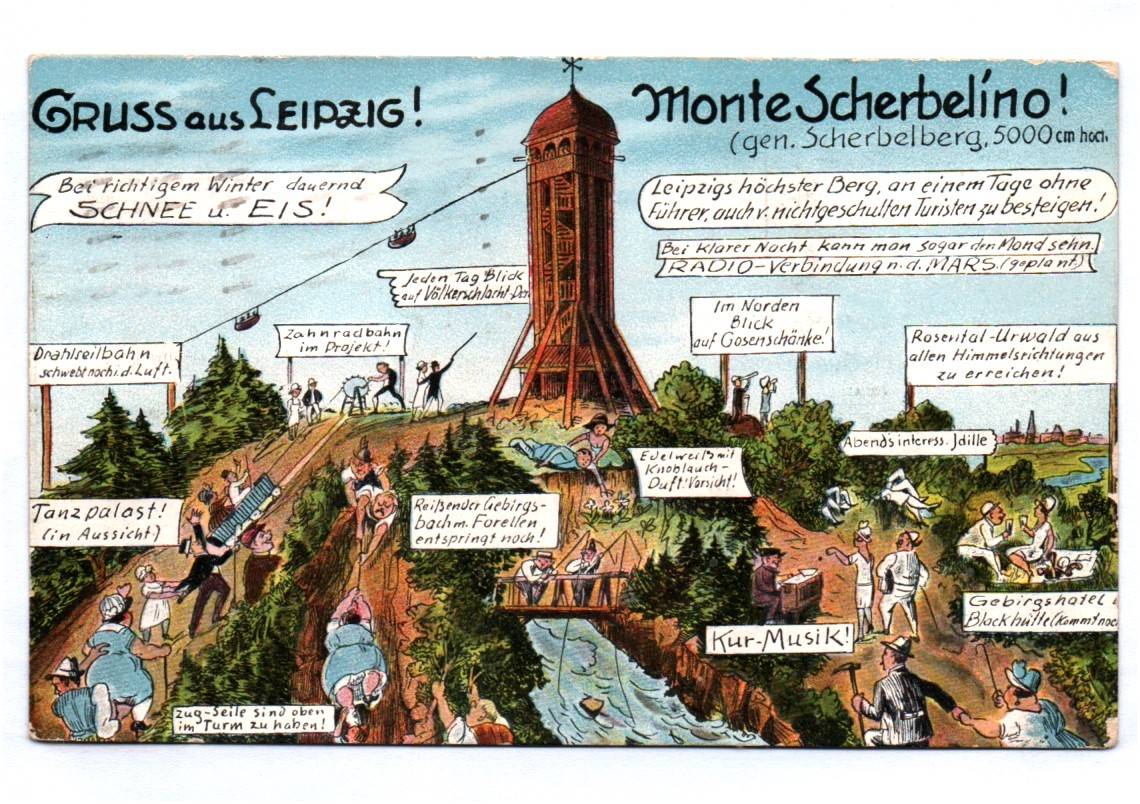 Litho Ak Gruss aus Leipzig Monte Scherbelino Scherbelberg 1927 Litho Ak Gruss aus Leipzig Monte Scherbelino Scherbelberg 1927