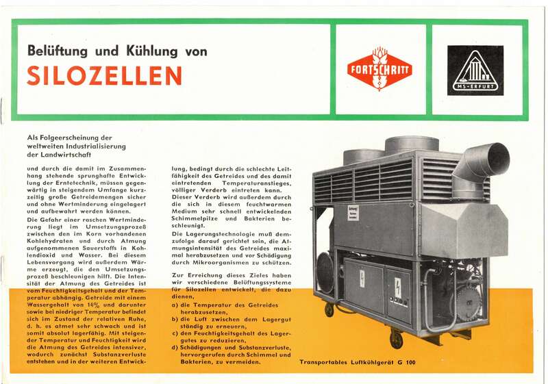 DDR Prospekt Belüftung und Kühlung von Silozellen Fortschritt Neustadt 1970 !
