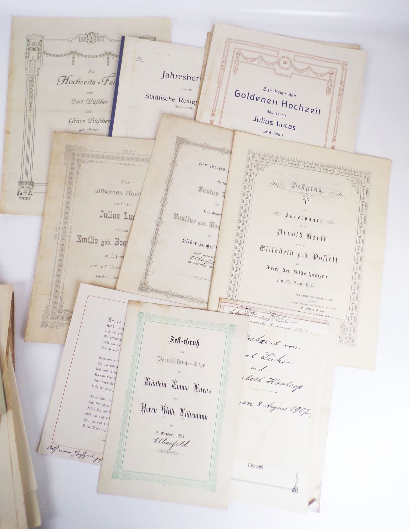 Hochzeitprogramme um 1890 Boeddinghaus Barmen Wuppertal Düsseldorf 