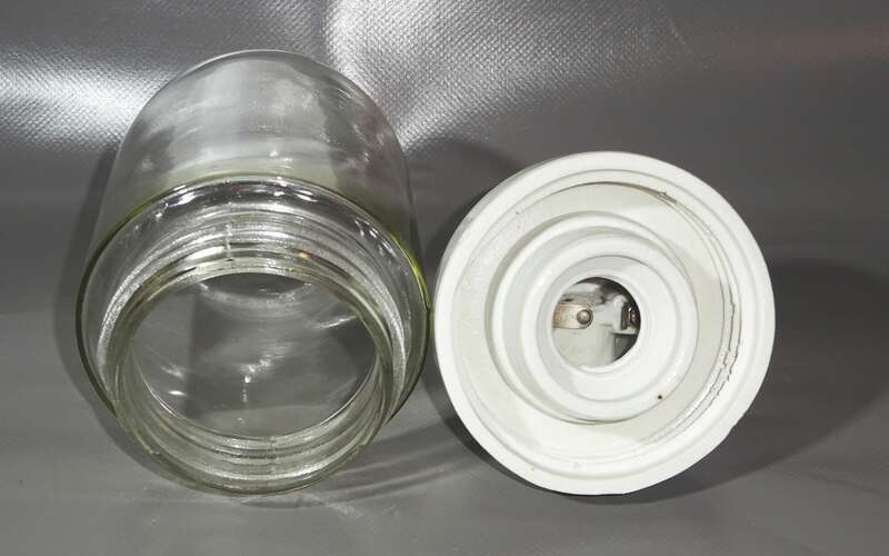 Old Glaskolbenlampe Glas Porzellan Deckenlampe Wandleuchte Industrie 