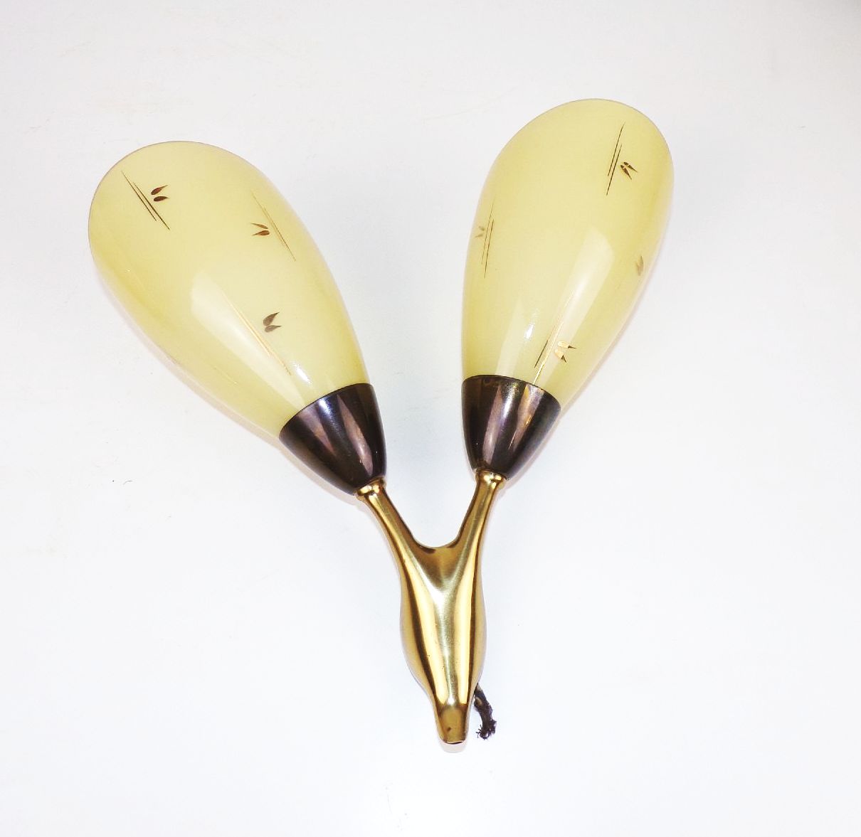 Wandleuchte Tütenlampe 50er Jahre 2 Stück Set E14 Gold Lampe