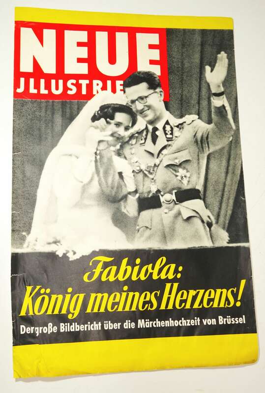 Altes Plakat Fabiola König meines Herzens Belgien Neue Illustrierte 1961