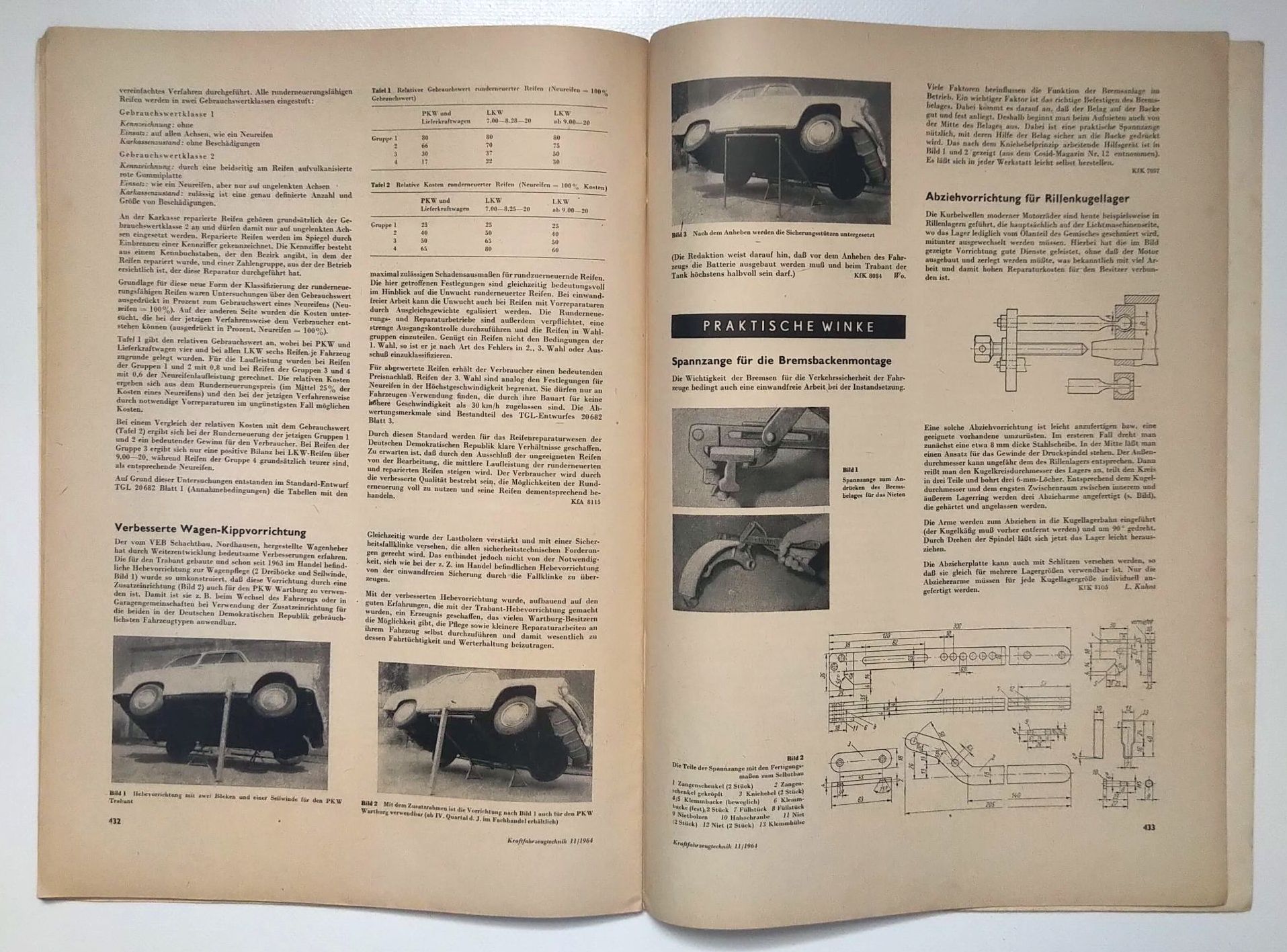 Kraftfahrzeugtechnik Zeitschrift DDR 1964 Nr 11 Multicar 22 Typ M Muldenkipper Kraftfahrzeugtechnik Zeitschrift DDR 1964 Nr 11 Multicar 22 Typ M Muldenkipper