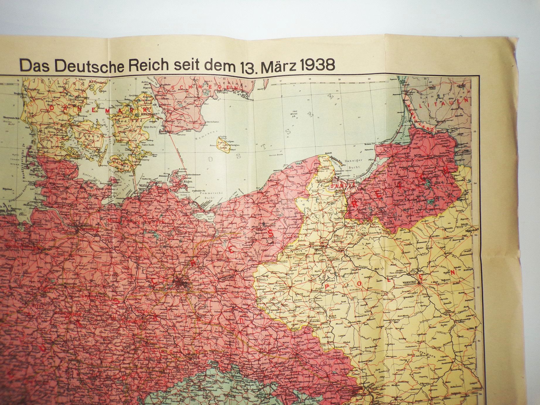 Das Deutsche Reich seit dem 13 März 1938 historische Landkarte 