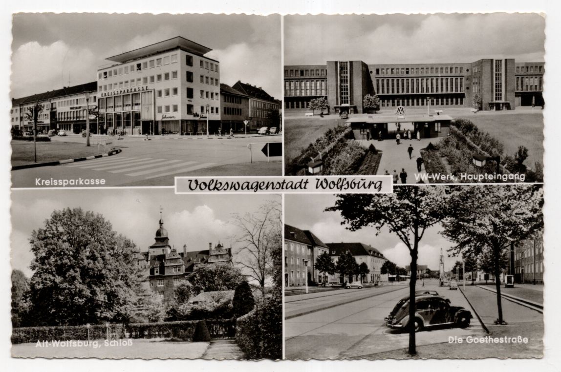Ak Volkswagenstadt Wolfsburg VW Werk Goethestraße 1956