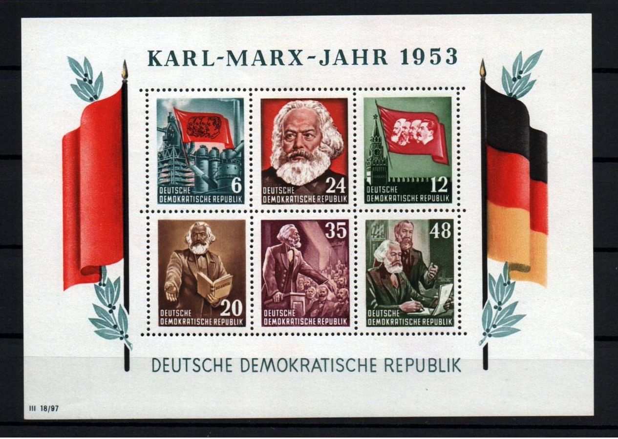 DDR 1953 Karl Marx Jahr Block 8 bis 9 AB postfrisch 1 x Wz 2YI Paul BPP DDR 1953 Karl Marx Jahr Block 8 bis 9 AB postfrisch 1 x Wz 2YI Paul BPP