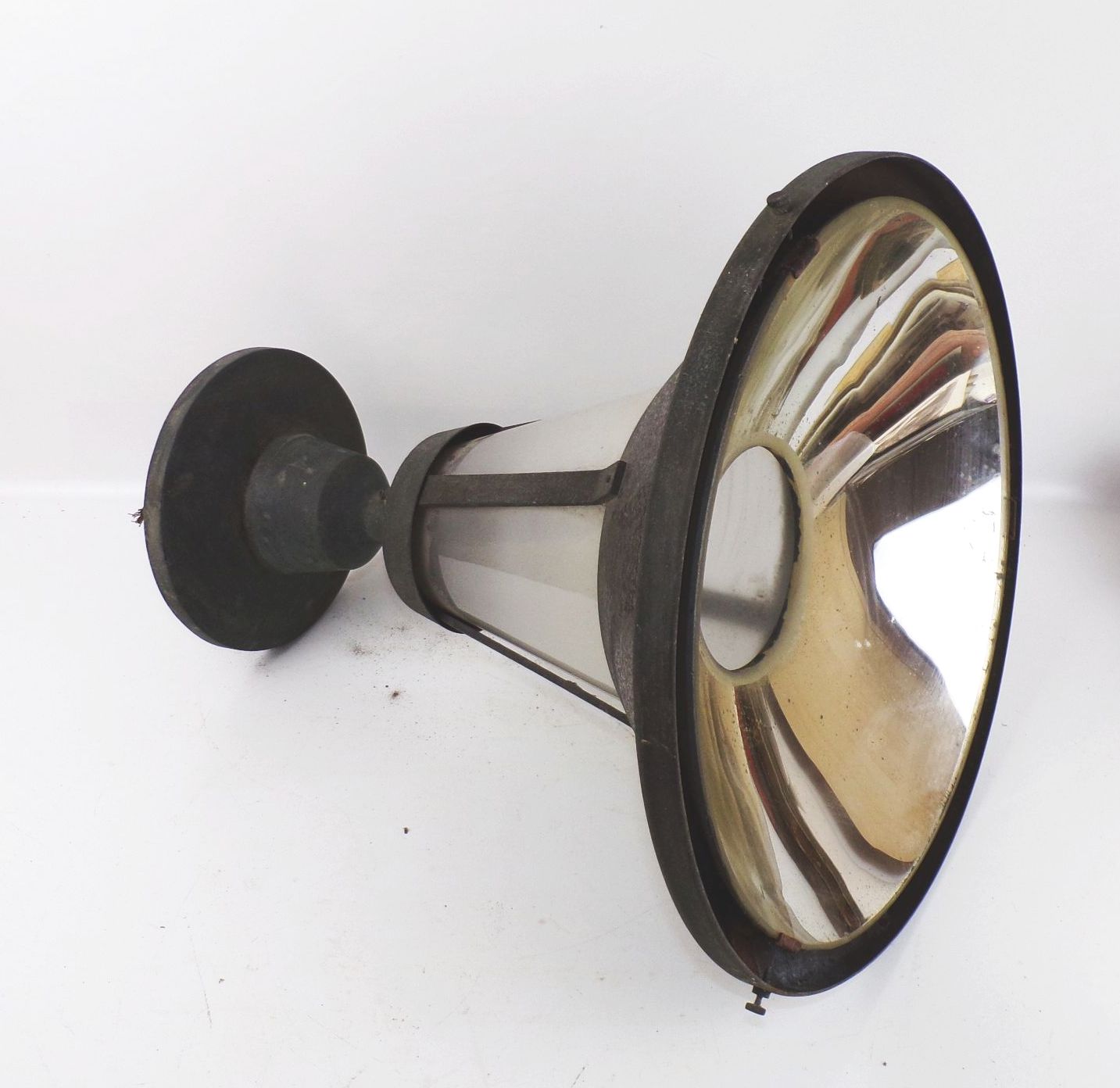 Alte Lampe Deckenleuchte Luzette Glas Metall E40 Industriedesign Loft 