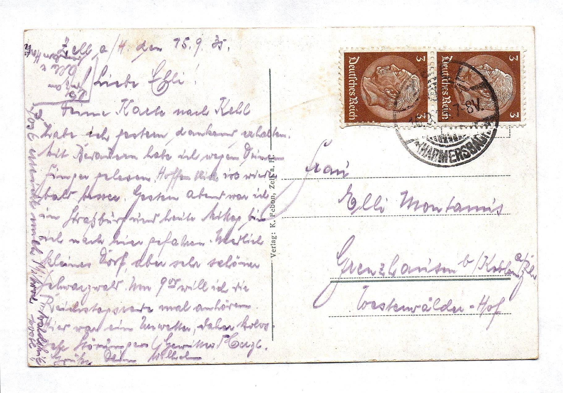Ak Zell am Harmersbach Baden-Württemberg 1935