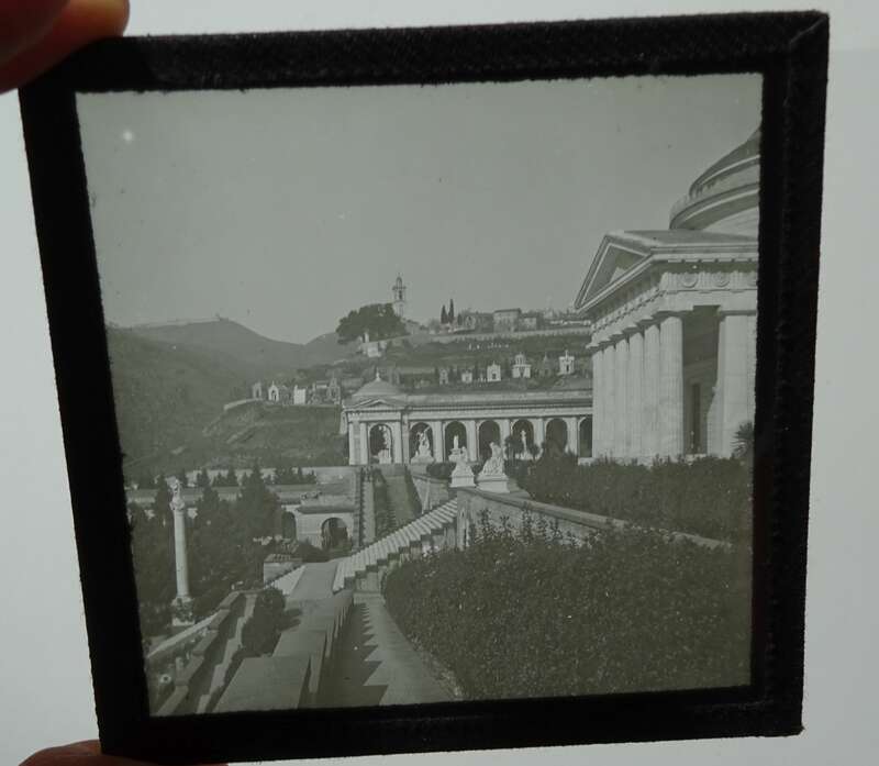 Foto Nachlaß Dia Glasplatten Italien Reise Alpen um 1910 Glasdias Holzschalten
