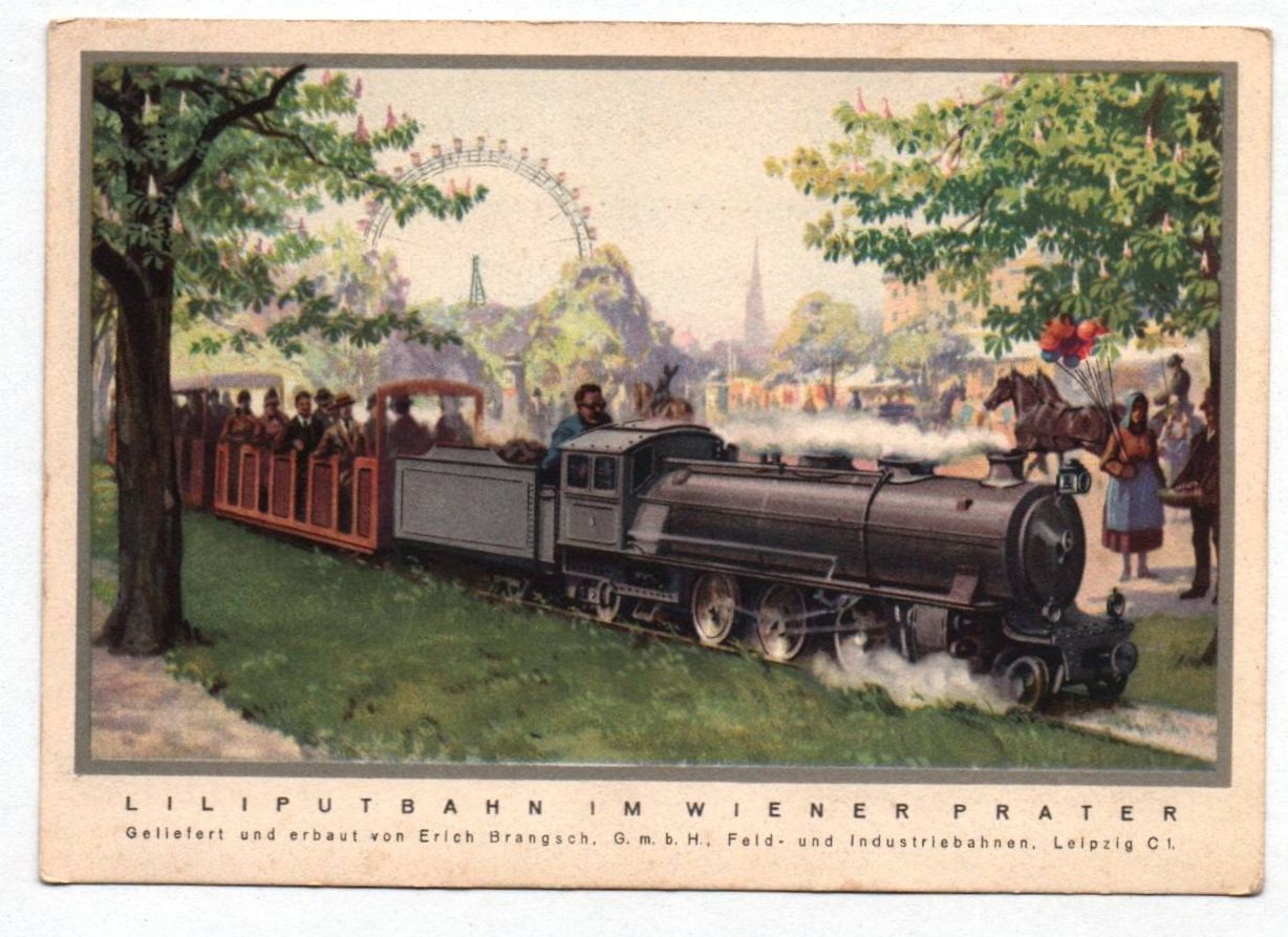 Künstler Ak Liliputbahn im Wiener Prater um 1940 Eisenbahn Wien