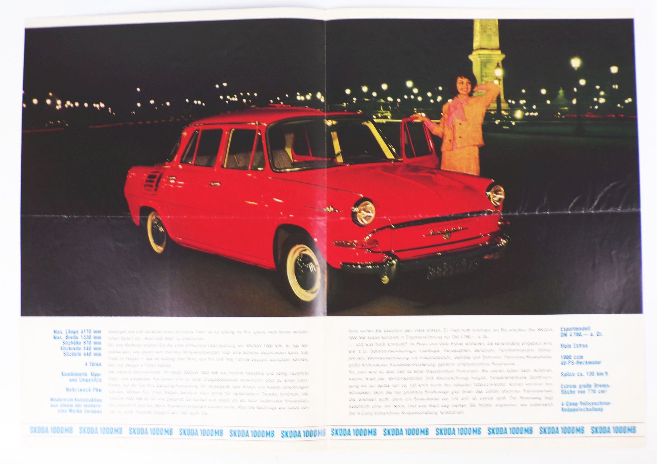 Skoda 1000 MB Prospekt um 1970 Oldtimer 