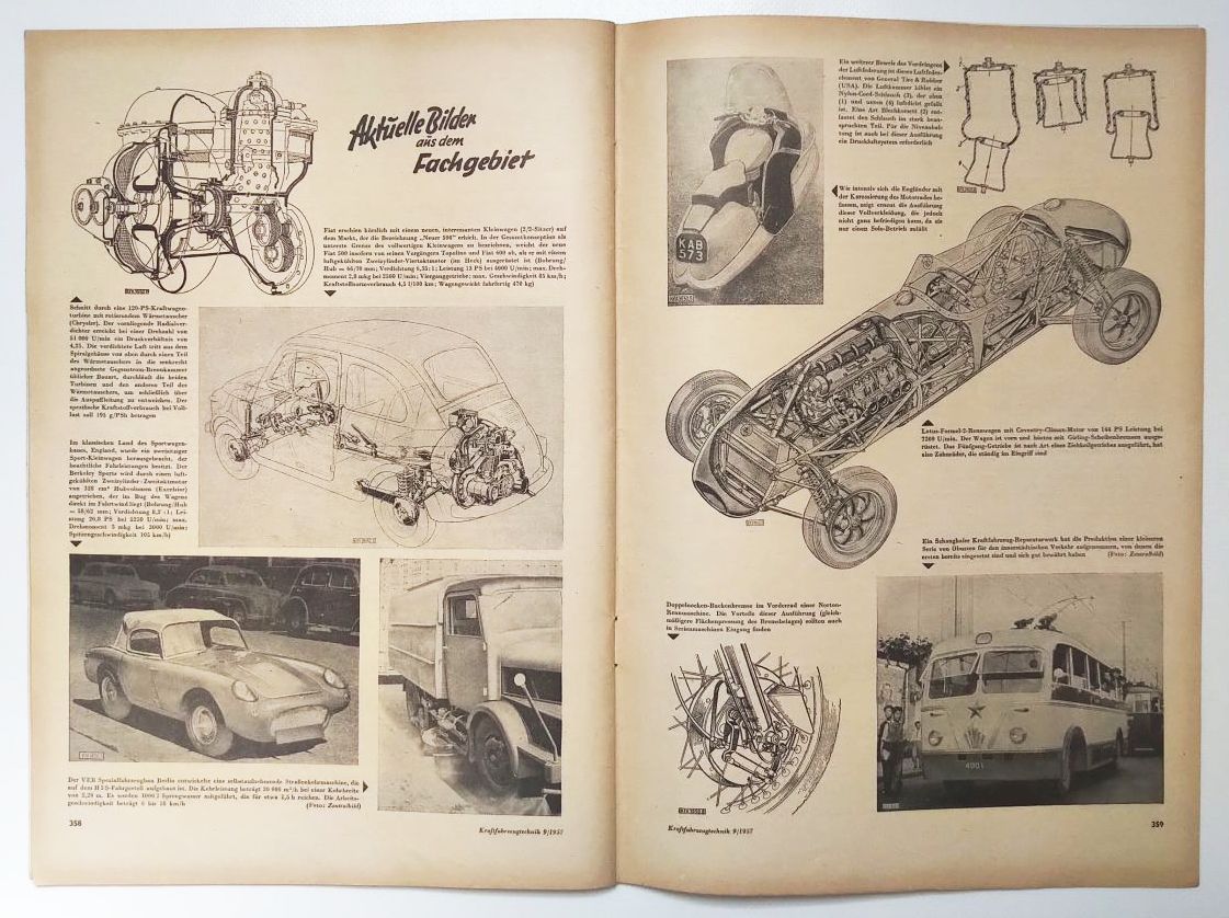 Zeitschrift KFT DDR Nr 9 Motor RH50 Moped SR1 Kraftfahrzeugtechnik 1957