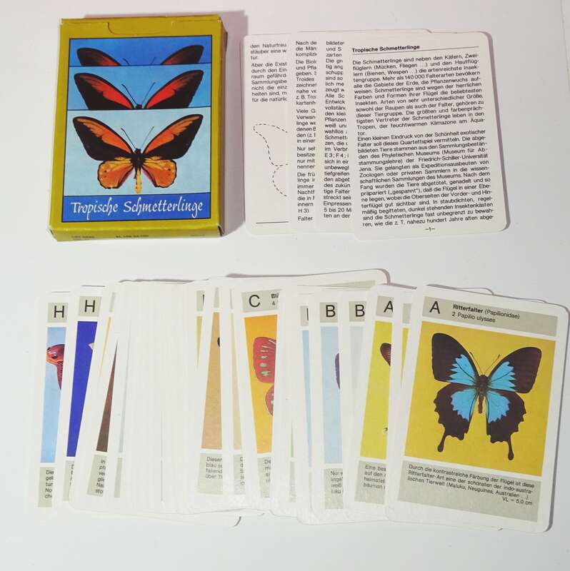 DDR Kartenspiel Tropische Schmetterlinge 1988 Pössneck !