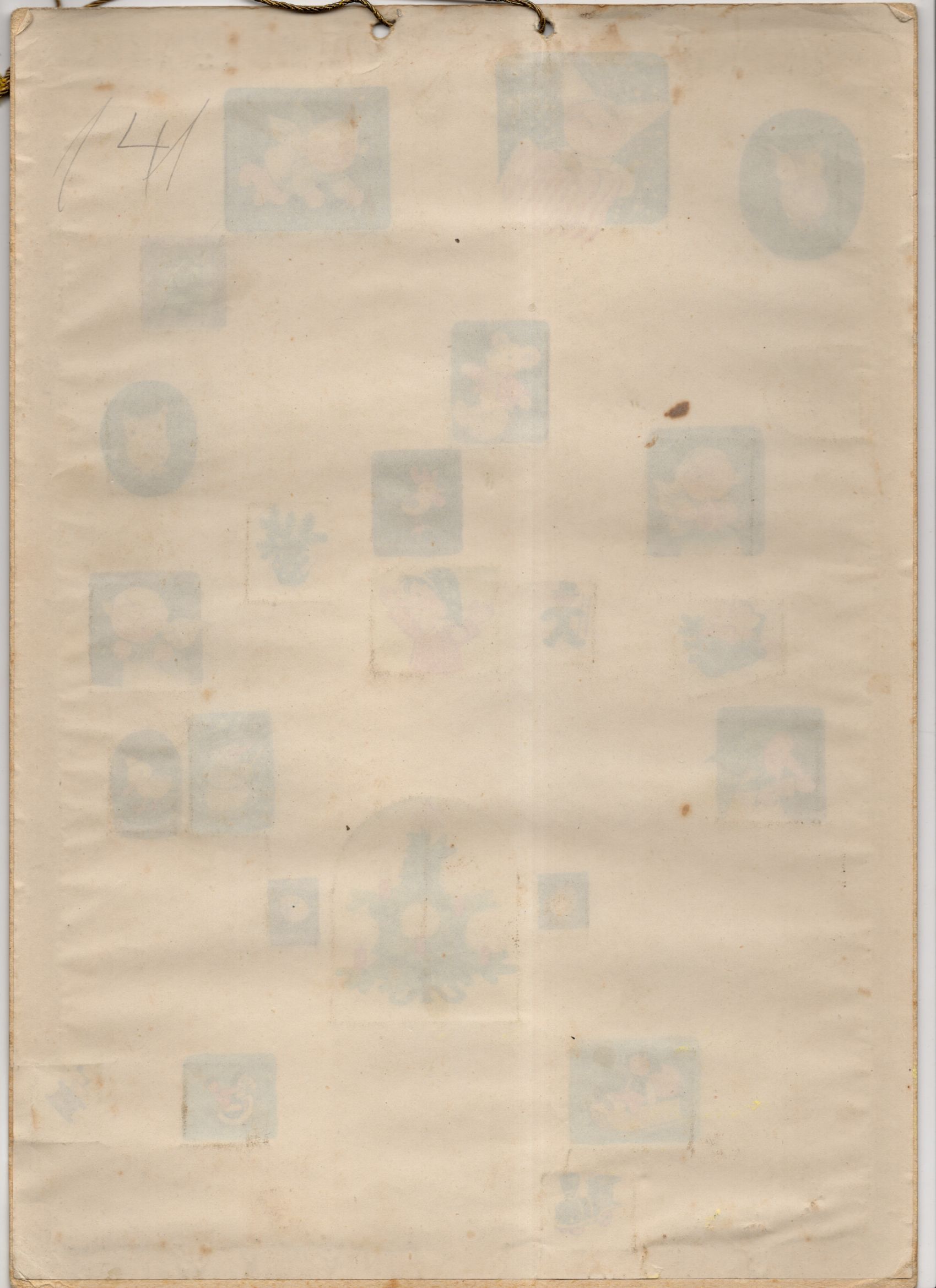 Alter Adventskalender Marianne Drechsel 1955 Engel Zuckerschloss Lebkuchen