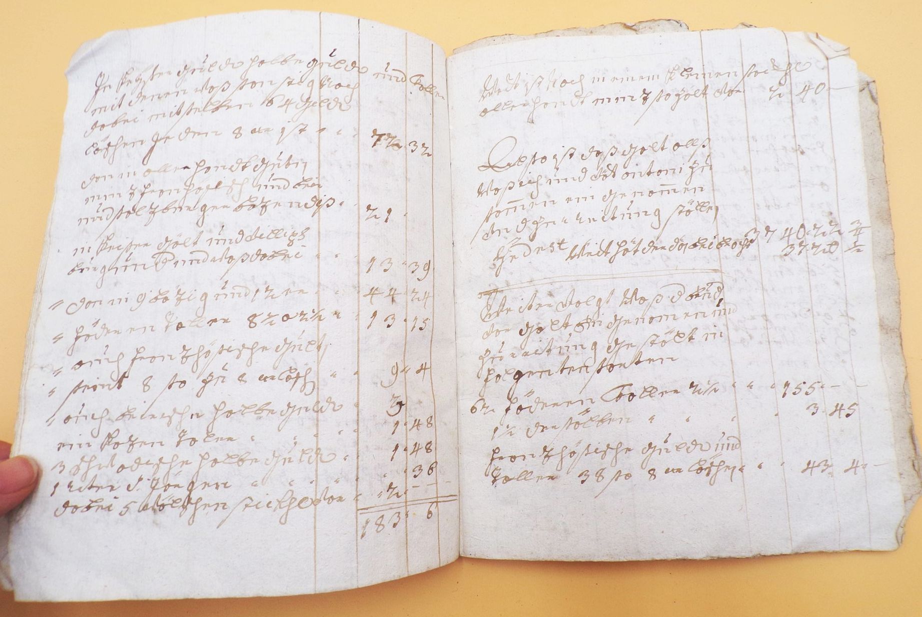 Handgeschriebenes Heft 1755