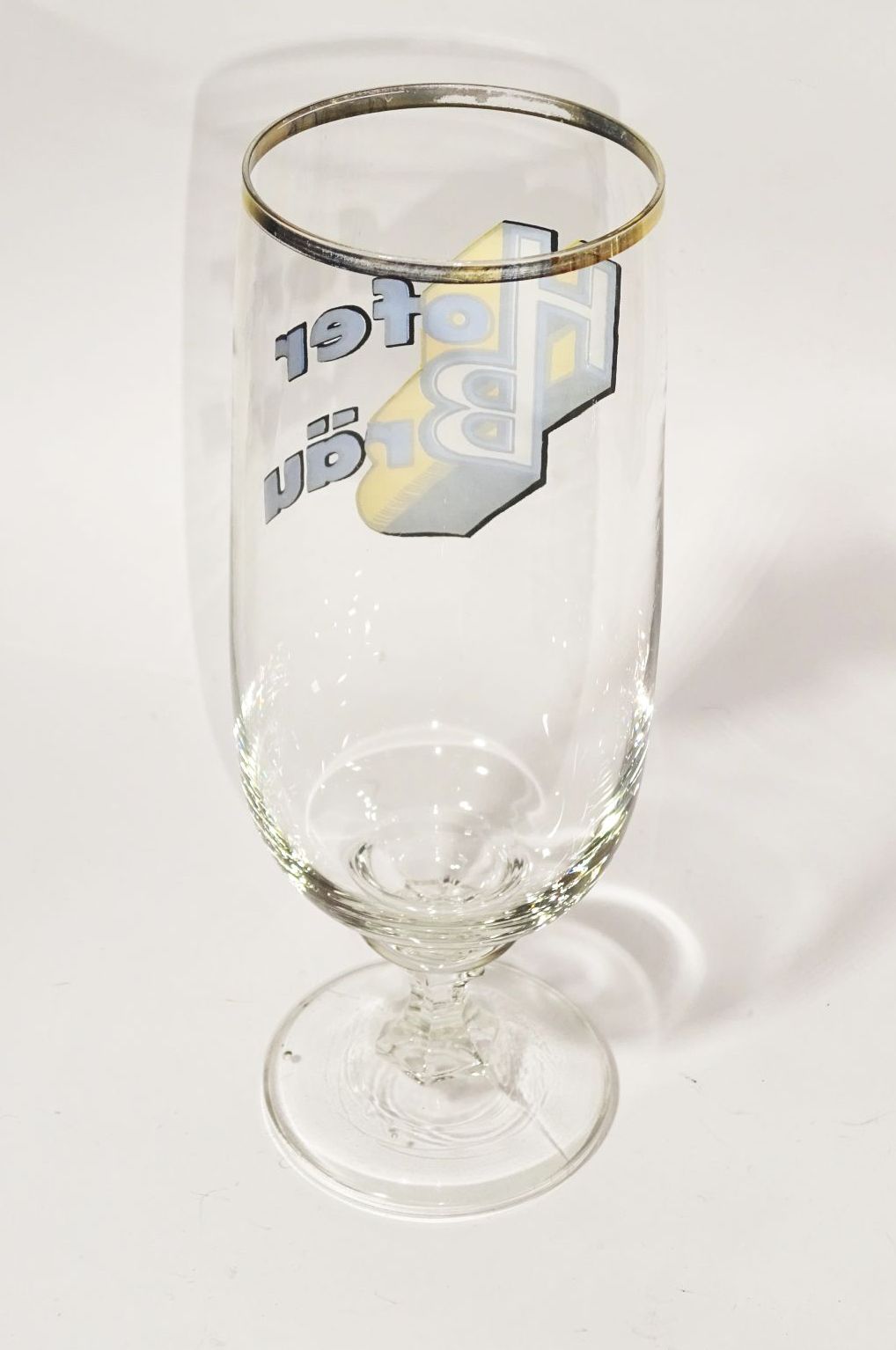 Hofer Bräu Bierglas altes Glas Reklame Sammler 