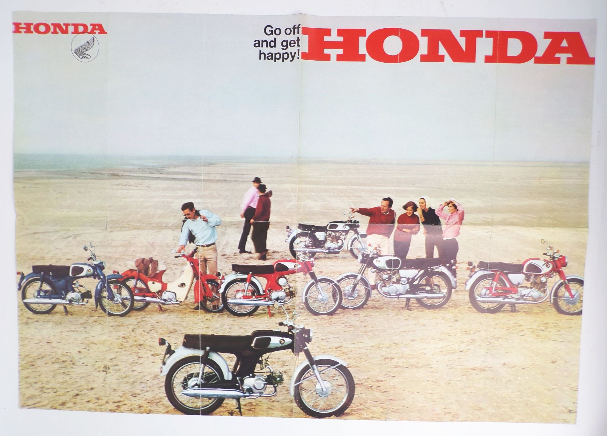Honda Prospekt Poster Motorrad Oldtimer Mokick vintage
