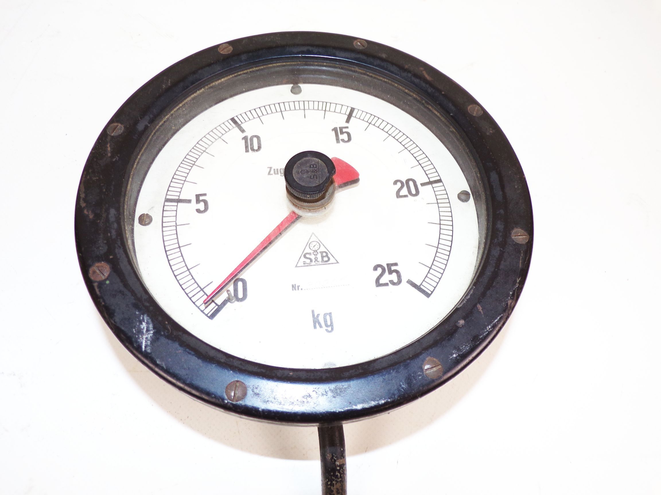 Alter Zugkraftmesser S u B 0 bis 25 kg Gewicht Zugwaage