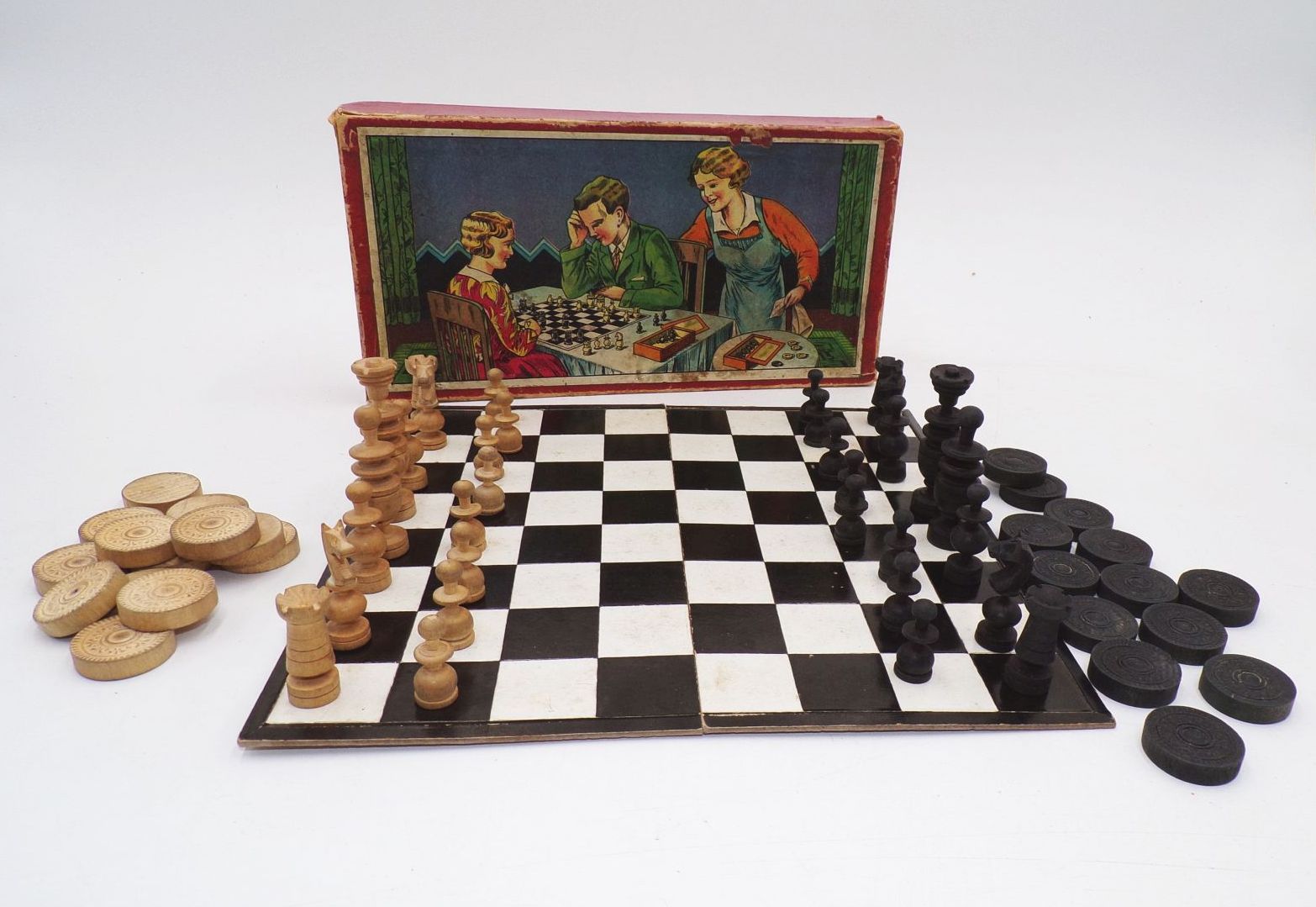 Altes Schach Mühle Spiel um 1930 Reisespiel