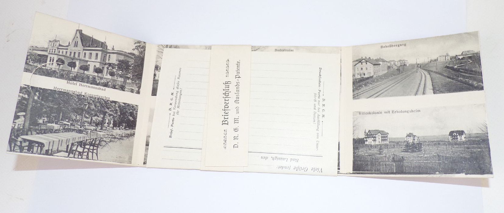 Bad Lausigk Villenkolonie Universalkarte Aufklapp Ak um 1910