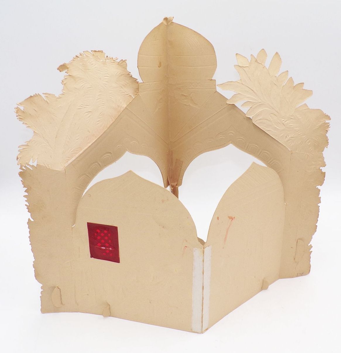Alte Weihnachtskrippe Antik Aufstellkrippe aus Papier 3 D Weihnachtsschmuck Kopie