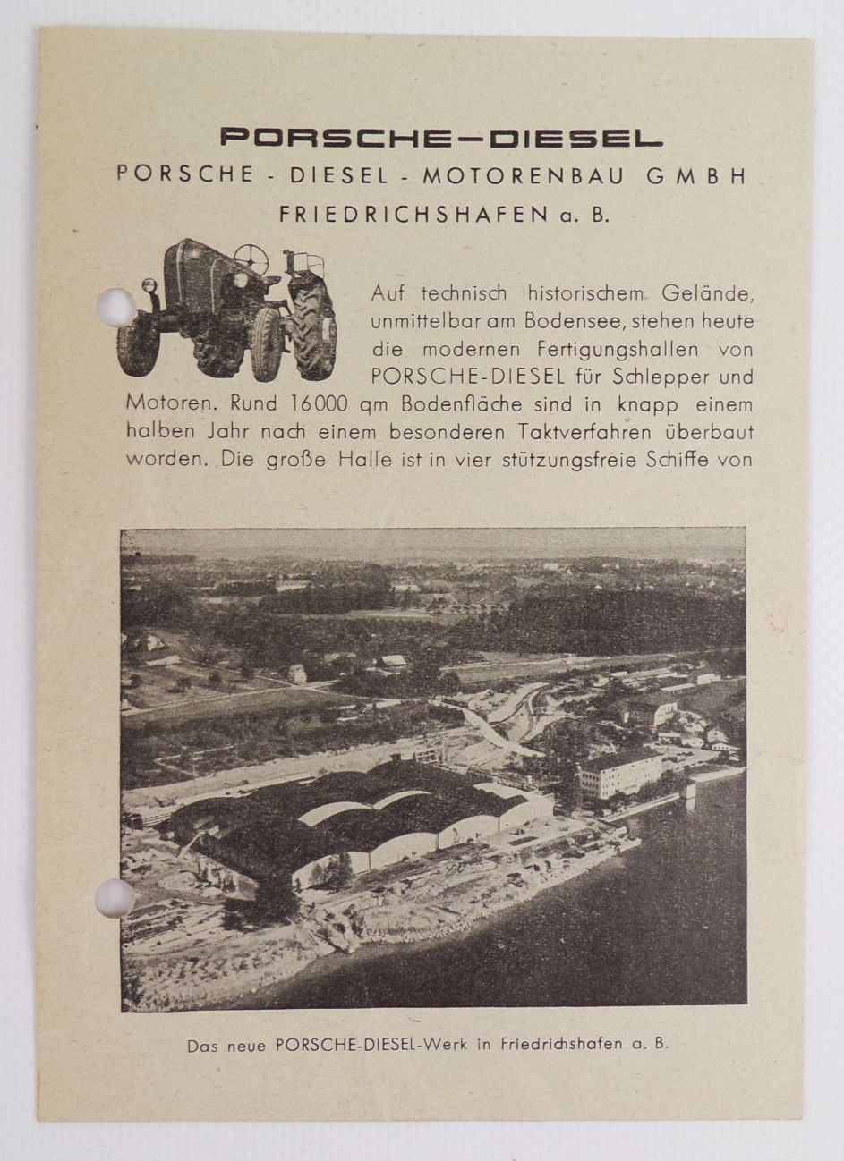 Altes Prospekt Porsche Diesel Motorenbau Friedrichshafen Traktor Schlepper Altes Prospekt Porsche Diesel Motorenbau Friedrichshafen Traktor Schlepper
