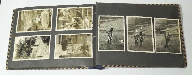 Fotoalbum Fotos Kinder Karussell Kindheit 1950er 