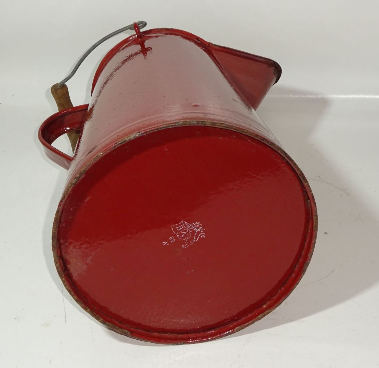 Alte Emaille Kanne Braun Krug Vintage Landhaus Stil 