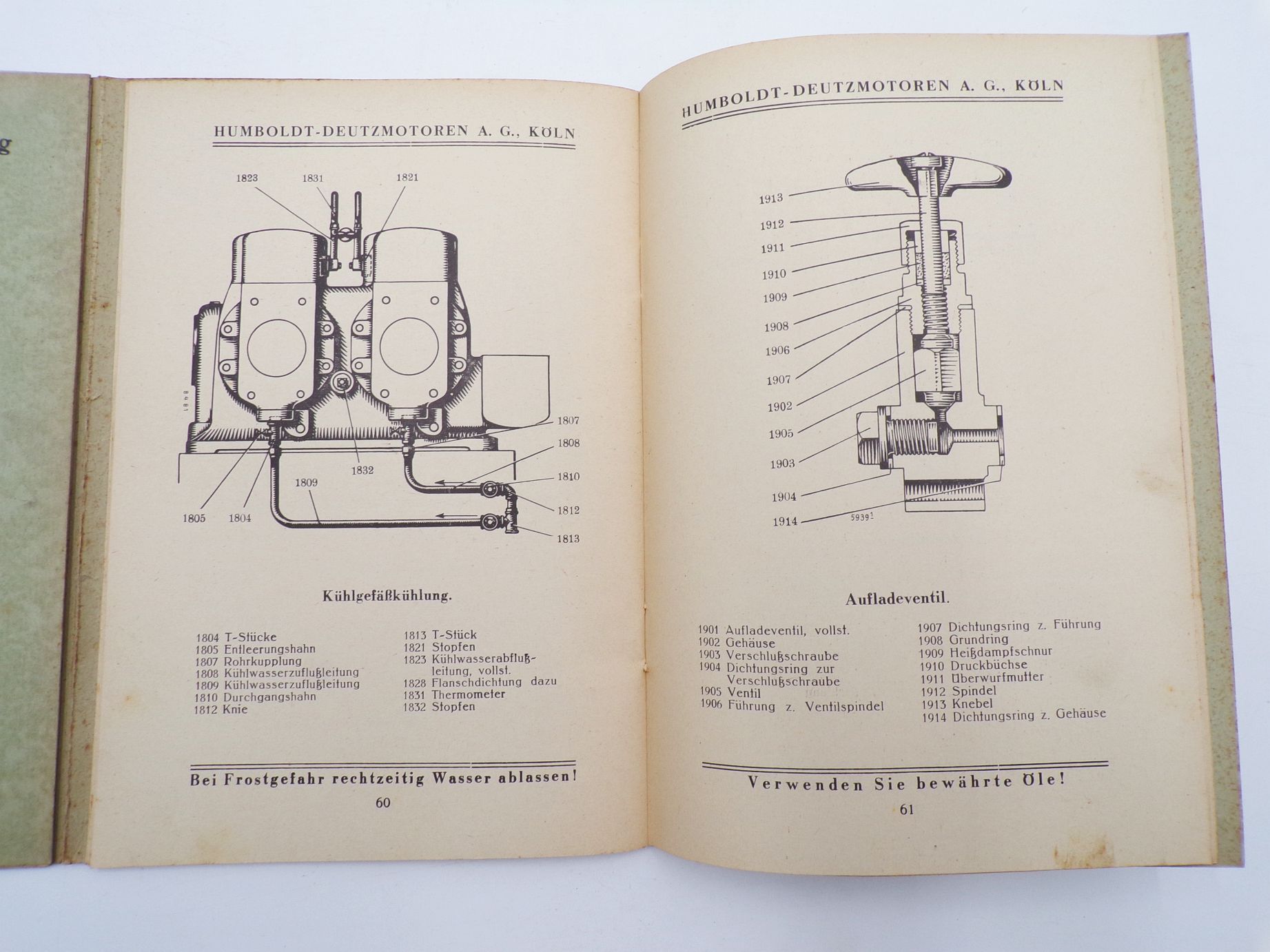 Bedienungsanleitung Einzelteilverzeichnis Deutz Dieselmotor
