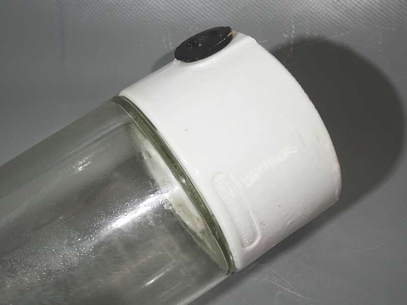 Old Glaskolbenlampe Deckenlampe Leuchte Porzellan Glas Industrie Design