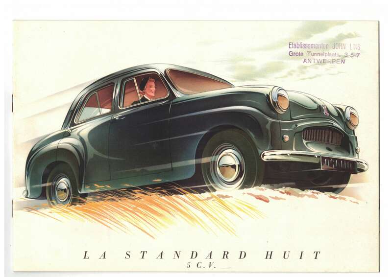 Prospekt La Standard Huit 5 C V Imperia Nessonvaux Liege 1950er 