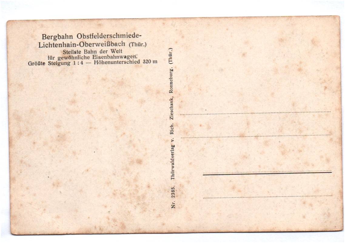 Ak Oberweißbacher Bergbahn im Oberen Schwarzatal Bahnhof Lichtenhain Ak Oberweißbacher Bergbahn im Oberen Schwarzatal Bahnhof Lichtenhain