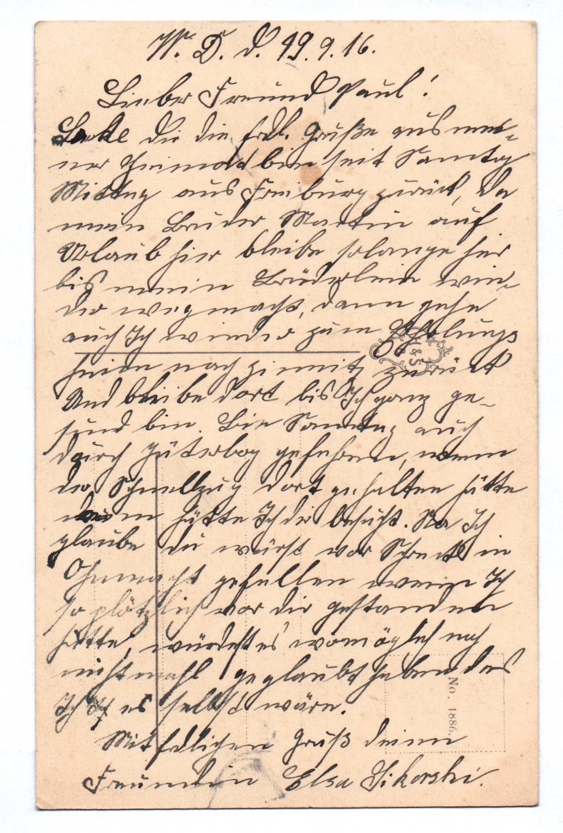 Ak Gott mit uns 1 Wk Feldpost 1916