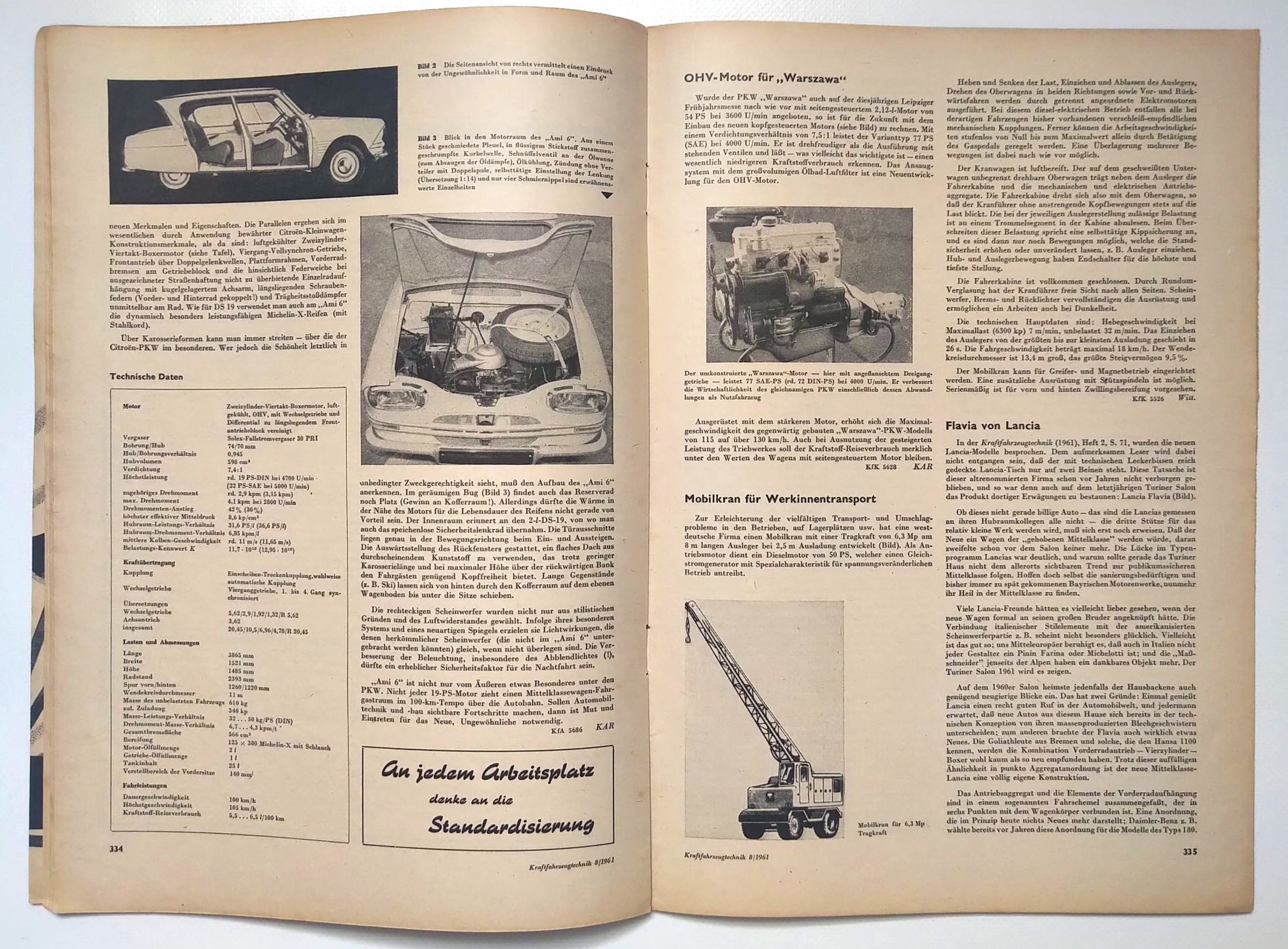 Kraftfahrzeugtechnik Zeitschrift DDR Nr 8 Wartburg Camping 1961 Kraftfahrzeugtechnik Zeitschrift DDR Nr 8 Wartburg Camping 1961