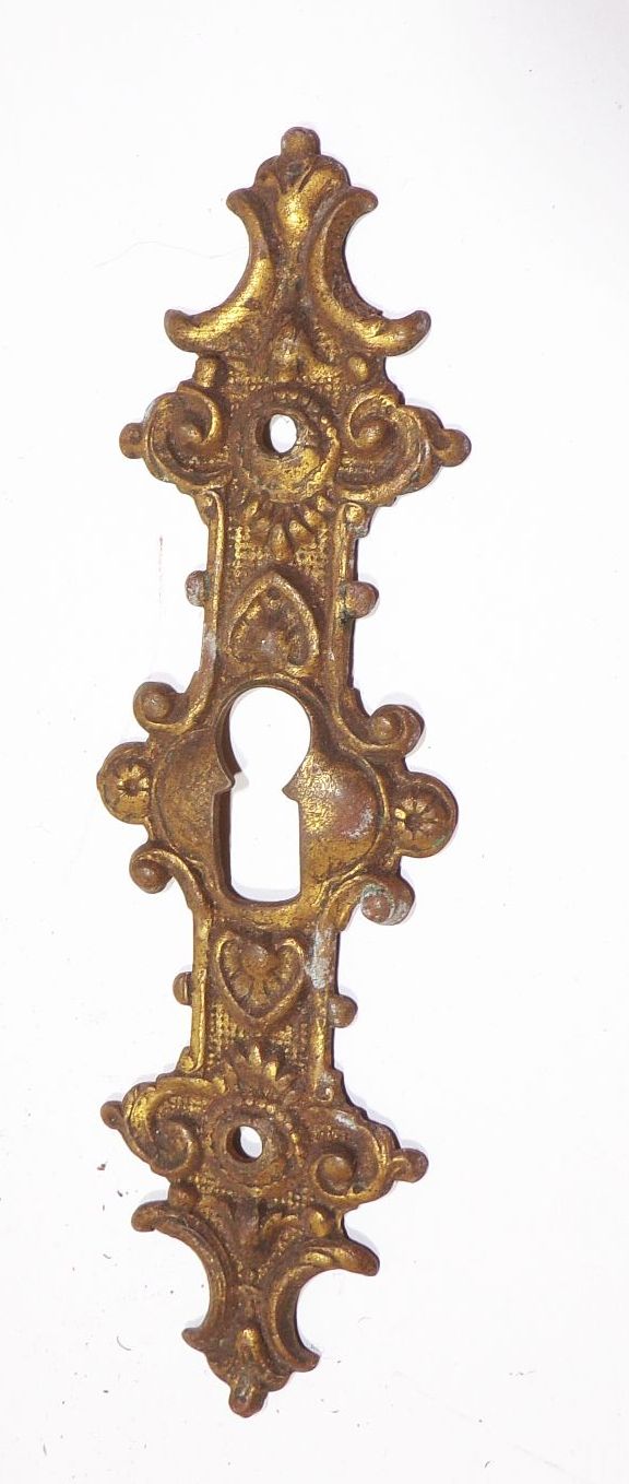 Alter Messing Möbelbeschlag Schrank Schlüsselloch um 1900 
