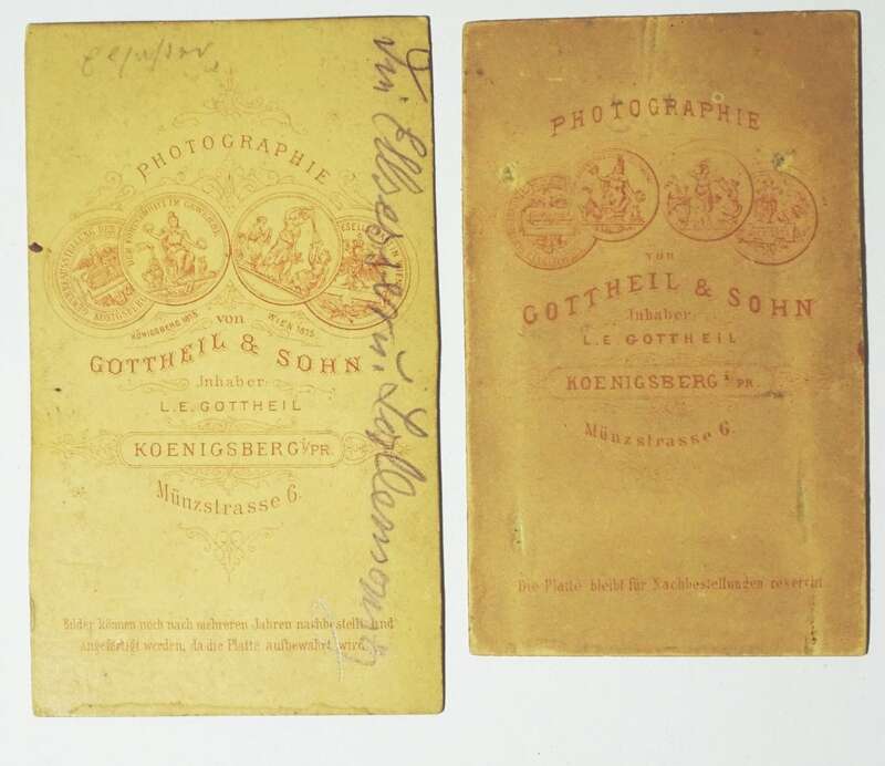 2 x CDV Foto Ehepaar junge Dame Königsberg Ostpreussen Russland 1890er 