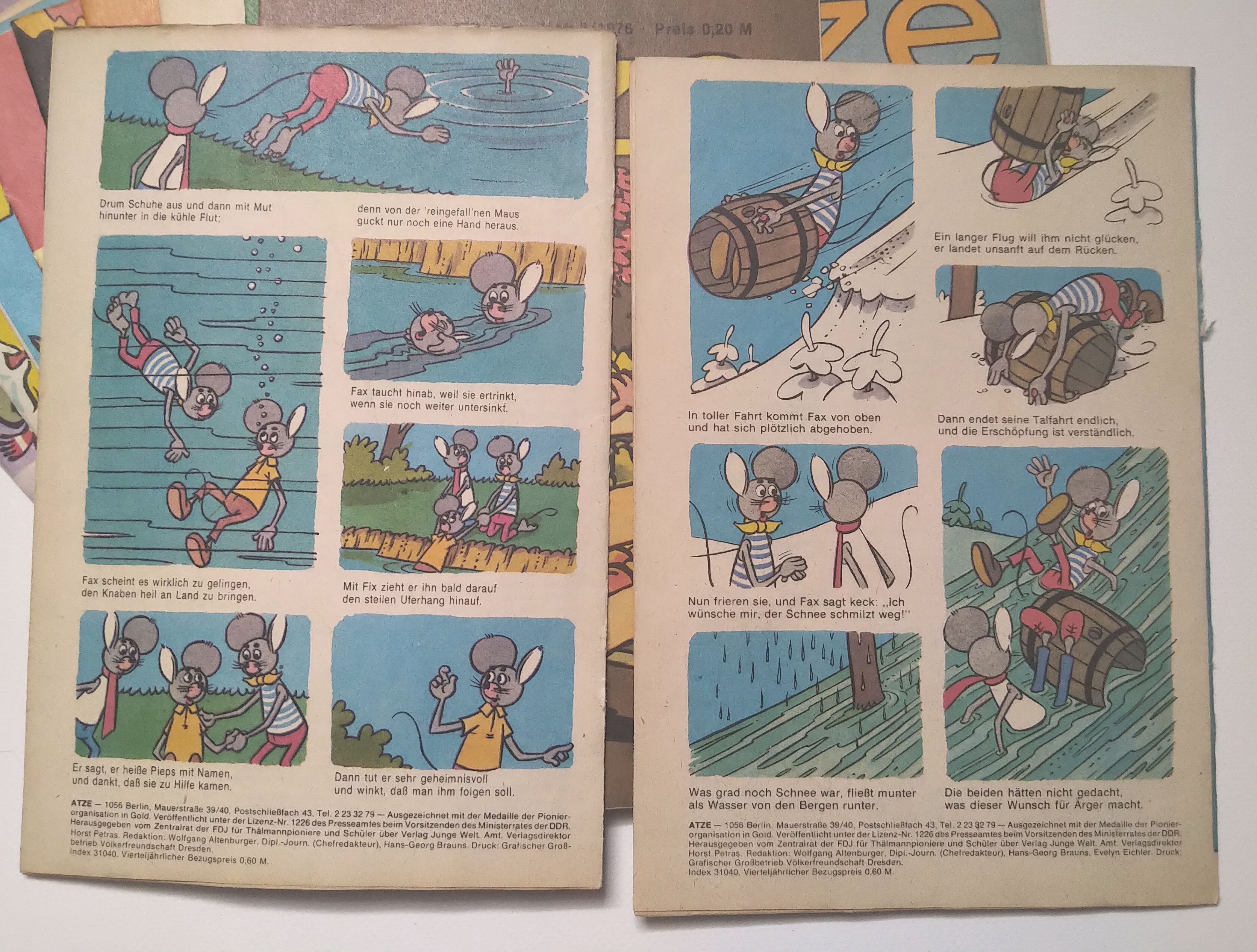 Original Atze DDR Comic 12 Hefte Jahrgang 1976