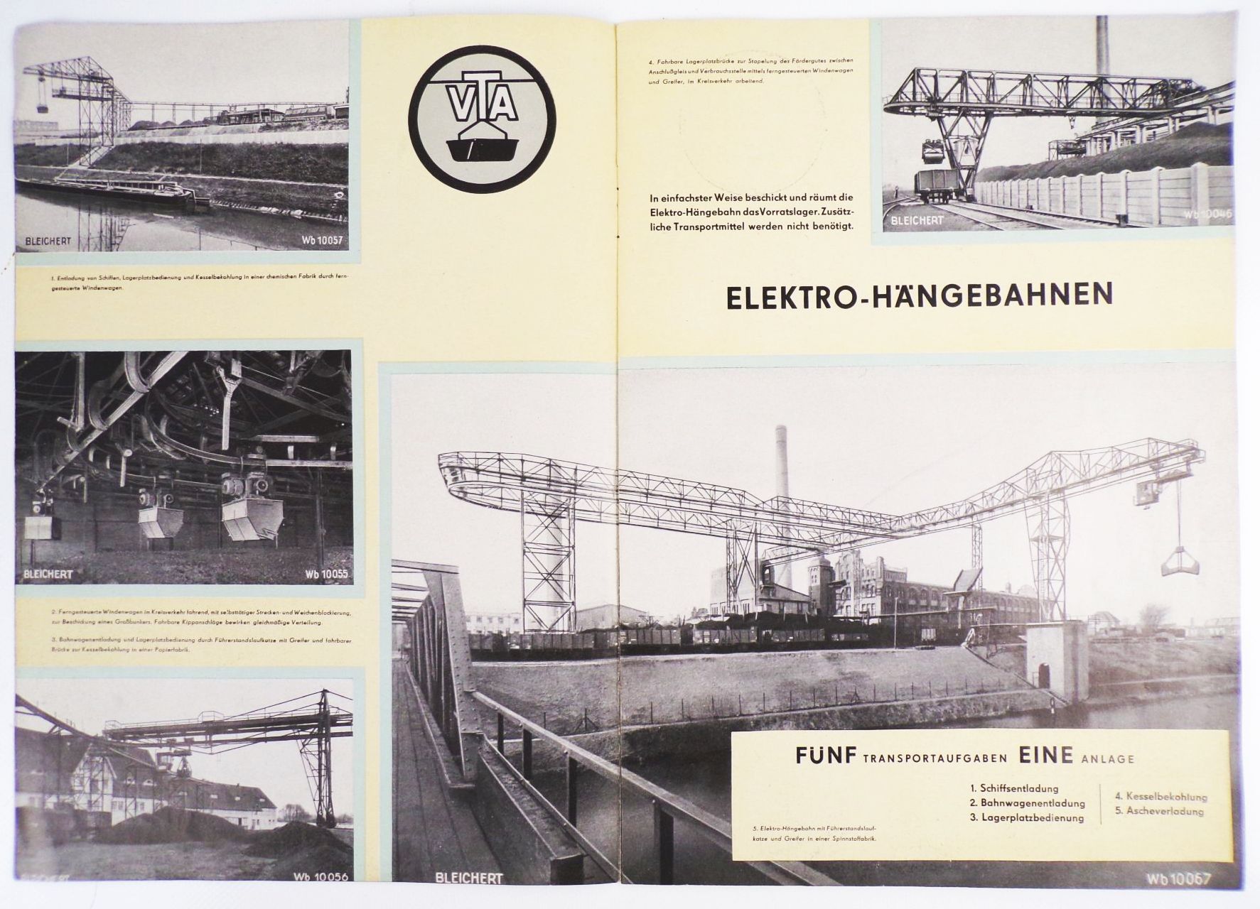 Elektro Hängebahnen VEB Schwermaschinen Verlade u Transportanlagen Leipzig 1955 Elektro Hängebahnen VEB Schwermaschinen Verlade u Transportanlagen Leipzig 1955